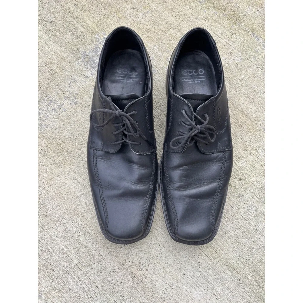 ECCO Men's New Jersey Lace-Up Dress Shoes Black Leather 51514 EU 45 US 11 - 11.5